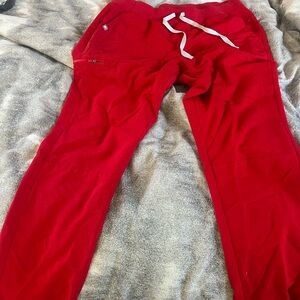 Figs Red Technical Collection Scrub Pants Large